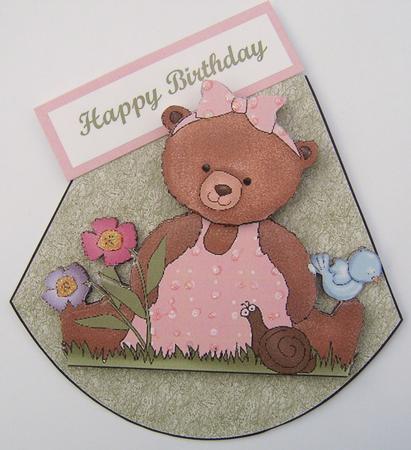 Flower Ted Wobble Card by Davina Rundle