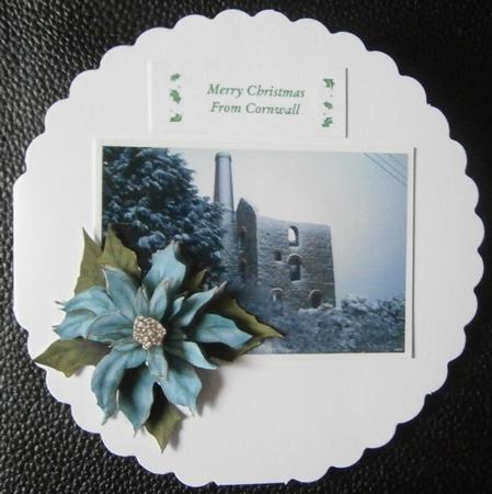 Poinsettia Decoupage Sheet Aqua by Davina Rundle