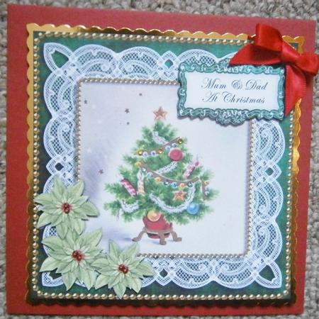 Elegant Tree Mum & Dad at Christmas 8in Sentiment Topper by Davina Rundle