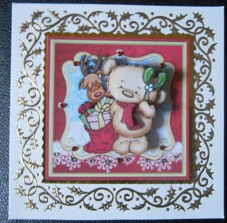 Christmas Kiss Me Topper & Decoupage by Davina Rundle