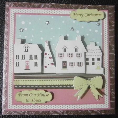 Contemporary Christmas Houses Quick Card by Davina Rundle