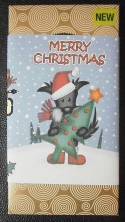 Christmas Skating Scottie Dog Chocolate Wrapper by Davina Rundle