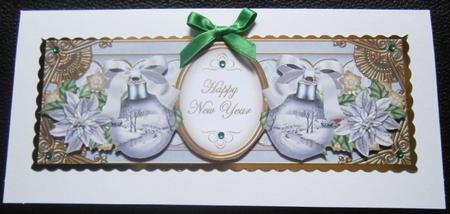 Snowy Bridge Happy New Year Large Dl Topper by Davina Rundle