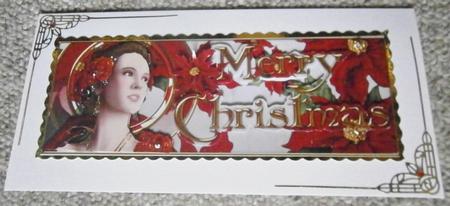 Art Deco Rose Large Dl Merry Christmas by Davina Rundle