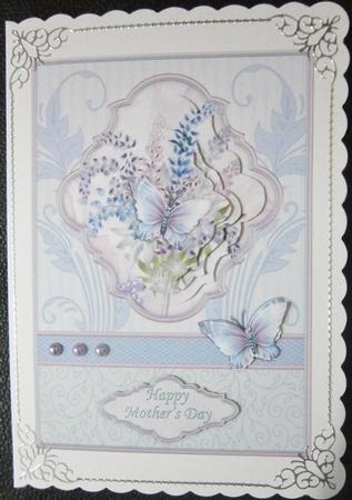 Lilac Spray & Butterfly Birthday Mother's Day Card Kit by Davina Rundle