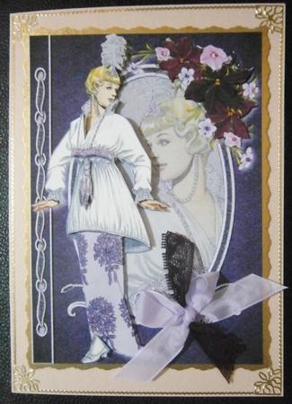 Violet Edwardian Ball Gown Fashion Reflections Decoupage by Davina Rundle