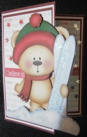 Over the Edge Bear with Skis by Davina Rundle