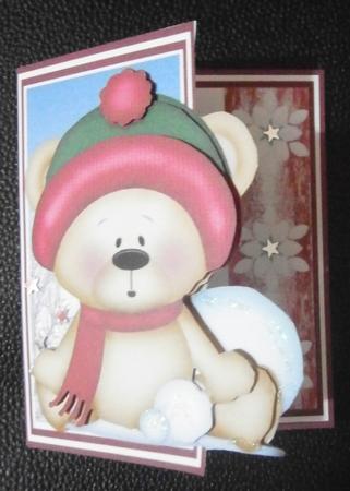 Over the Edge Bear with Snowballs by Davina Rundle
