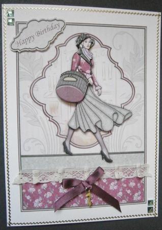 Vintage Shopping Lady Topper & Decoupage by Davina Rundle