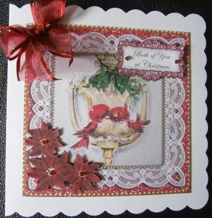 Lovebirds Red Both of You 8in Sentiment Topper by Davina Rundle