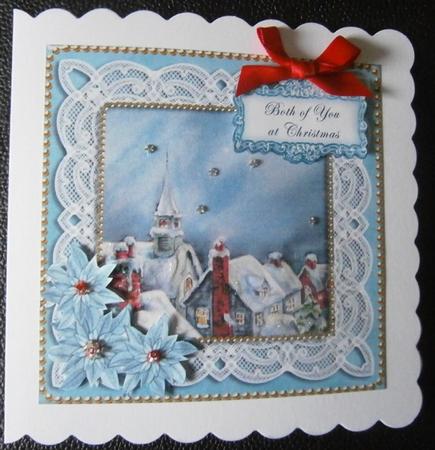 Blue Rooftops Both of You 8in Sentiment Topper by Davina Rundle
