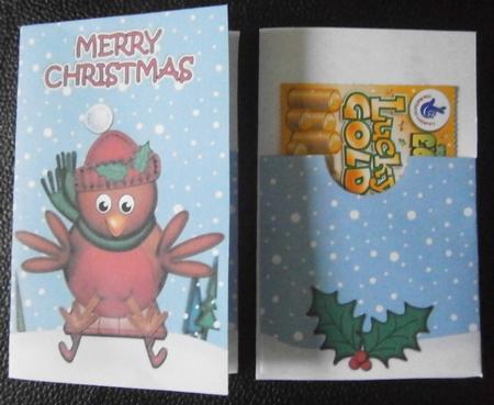 Xmas Sledging Robin Lottery Wallet Card by Davina Rundle