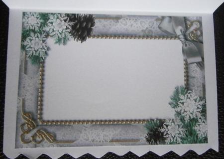 Blue Church Snow 7x5inch Plain Card Front and Frame by Davina Rundle