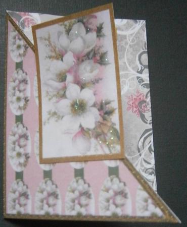 Christmas Roses Corner Card by Davina Rundle