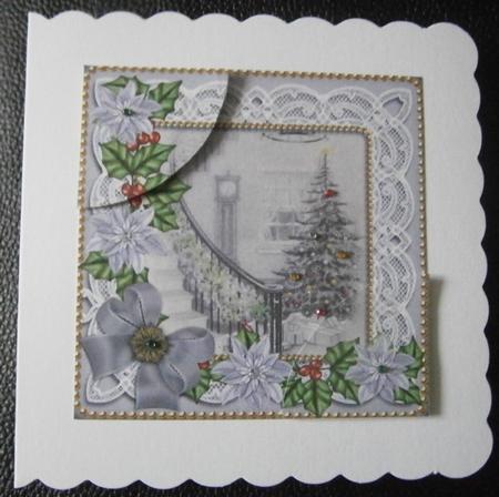 Grey Tree Poinsettia 6in Duo Corner Stacker by Davina Rundle