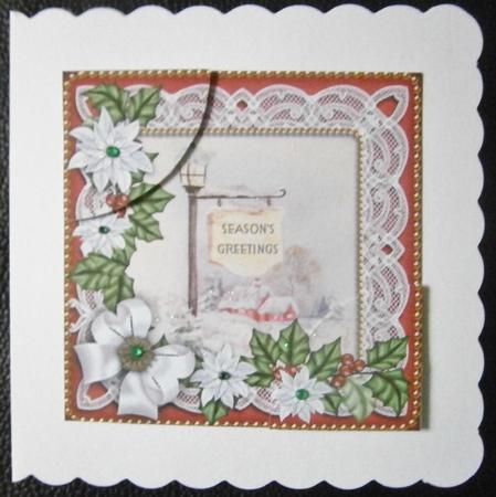 Pub Sign Poinsettia 6in Duo Corner Stacker by Davina Rundle