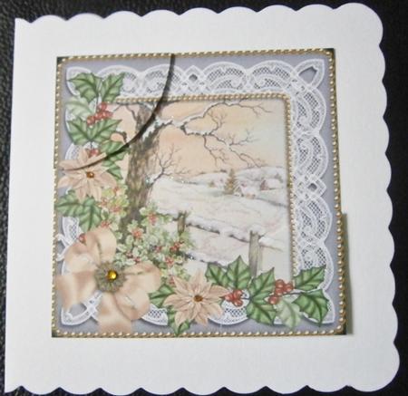 Winters Tale Bronze Poinsettia 6in Duo Corner Stacker by Davina Rundle