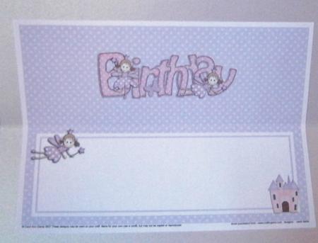Fairy Birthday Matching Large Dl Insert by Davina Rundle