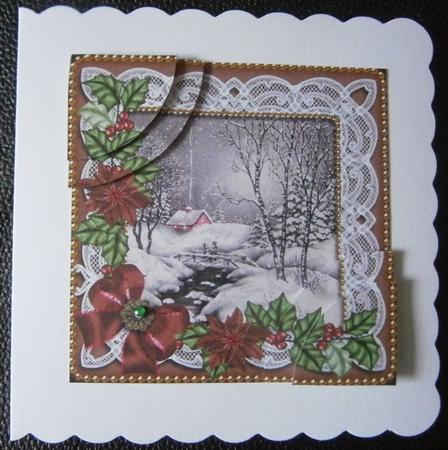 Winter Walk Bronze Poinsettia 6in Duo Corner Stacker by Davina Rundle
