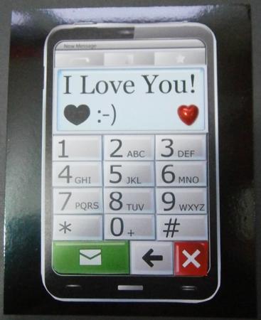 Mobile Phone I Love You Quick Card by Davina Rundle
