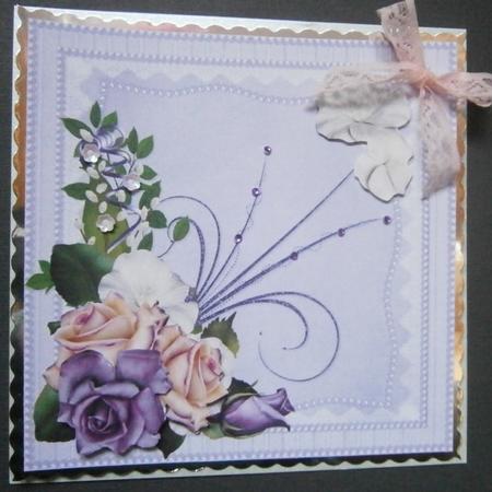 8x8 Antique Roses and Pearls by Davina Rundle