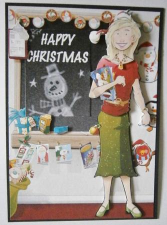 Christmas Thank You Teacher Female. by Davina Rundle