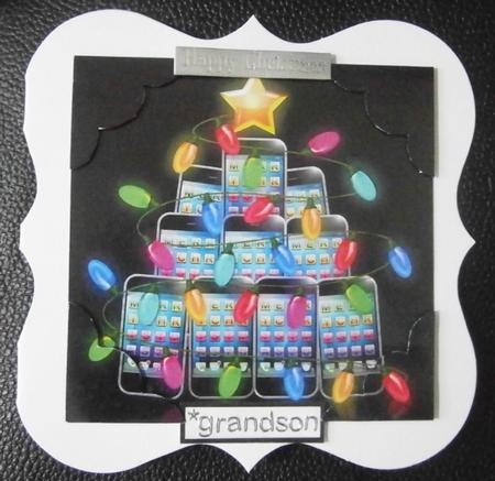 8 x 8 Fun Christmas Smart Phone Scalloped Corner Topper by Davina Rundle