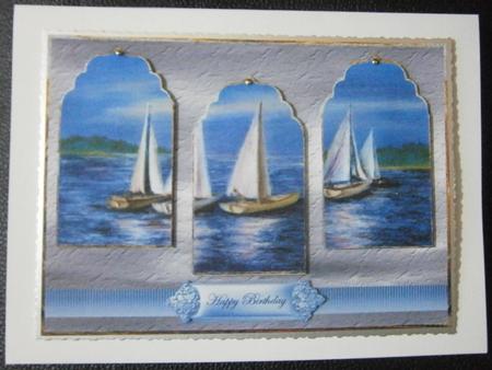 Sailing Boat Race, Panel Card by Davina Rundle