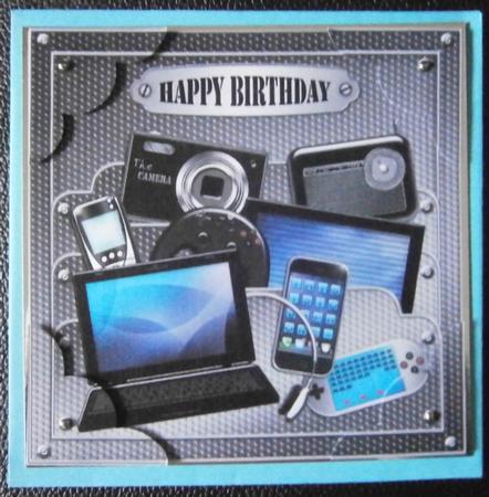 8 x 8 Gadgets & Gismos Birthday Scalloped Corner by Davina Rundle
