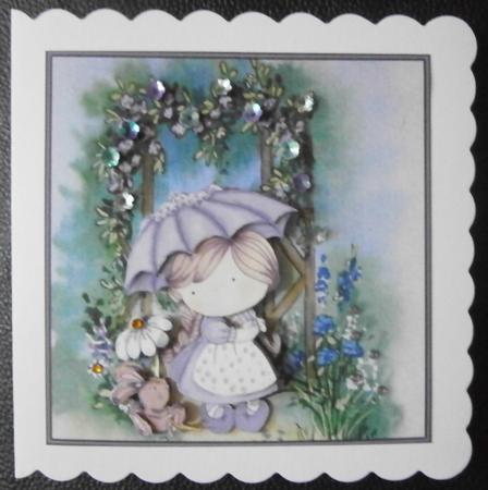 Walking Through the Archway 6x6 Square Card with Decouapge by Davina Rundle