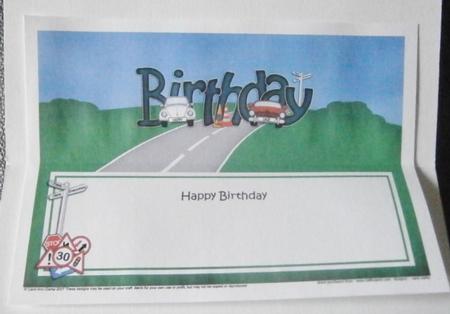 Birthday Cars Large Dl Matching Large Dl Insert by Davina Rundle