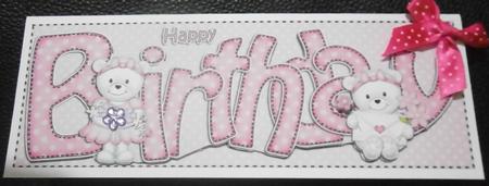 Birthday Teddies Large Dl Quick Card N 3D Decoupage by Davina Rundle