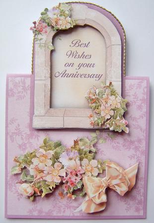 Anniversary Window - Vertical Foldback Card by Davina Rundle