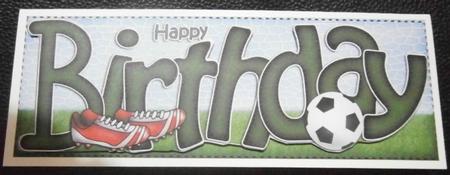 Birthday Football Large Dl Sports Quick Card N 3D Decoupage by Davina Rundle