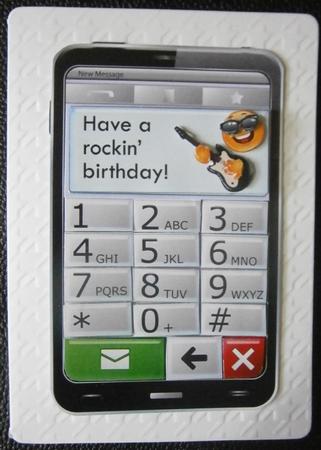Mobile Phone Rockin' Birthday Quick Card by Davina Rundle