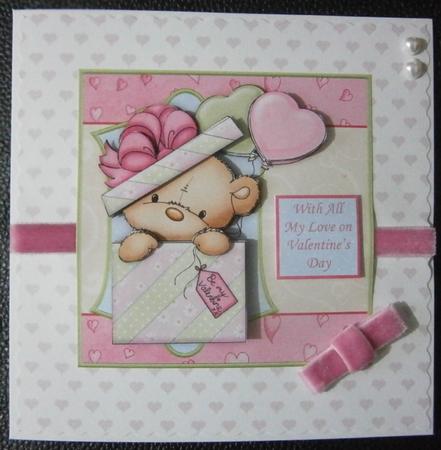Valentine Bertie Decoupage & Card Topper by Davina Rundle