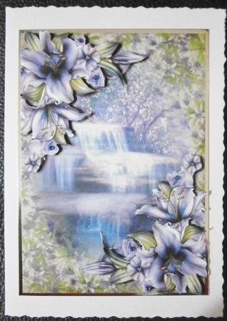 Beautiful Lilies at the Waterfall + Decoupage by Davina Rundle