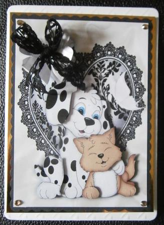 Cute Dalmation & Kitten, Now That's What I Call Love by Davina Rundle