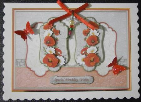 Poppies & Daisies 5 Panel Quick Card & Decoupage by Davina Rundle