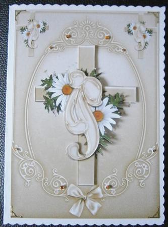 Easter Cross Blessings Card Front by Davina Rundle