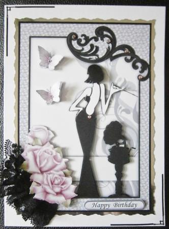 Vintage Lady, Roses & Gramophone Decoupage by Davina Rundle