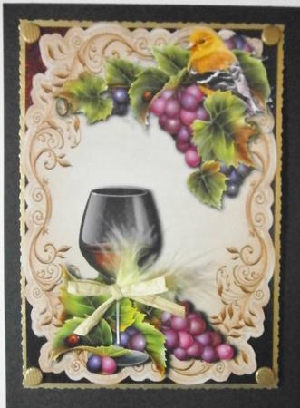 Red Wine and Grapes Topper & Plaque by Davina Rundle