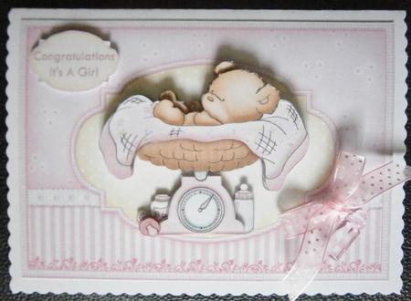 Baby Girl Bear Scales Decoupage Mini Kit by Davina Rundle