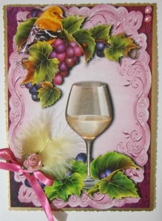 White Wine and Grapes Topper & Plaque by Davina Rundle