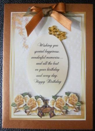 Card with Verse - Antique Roses by Davina Rundle