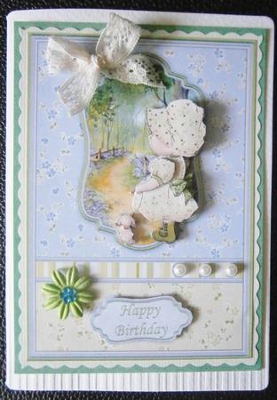 Puppy Walk Card Topper & Decoupage by Davina Rundle