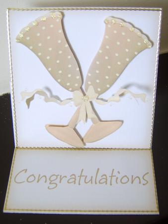 Gold Celebration Glasses 5 Minute Easel Card by Davina Rundle