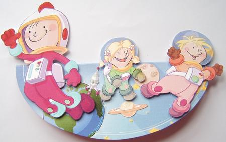 Space Kids Wobble Cards. by Davina Rundle