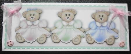 Cute Little Teddy Girls in Dresses with Bows Dl by Davina Rundle