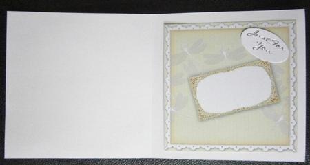 White & Cream Hint Dragonfly 8inch Orchid Card Insert Panel by Davina Rundle